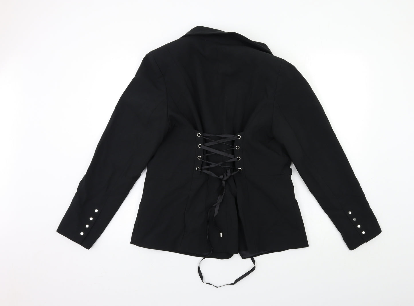 Very Womens Black   Jacket Blazer Size 18  - lace up detail on back