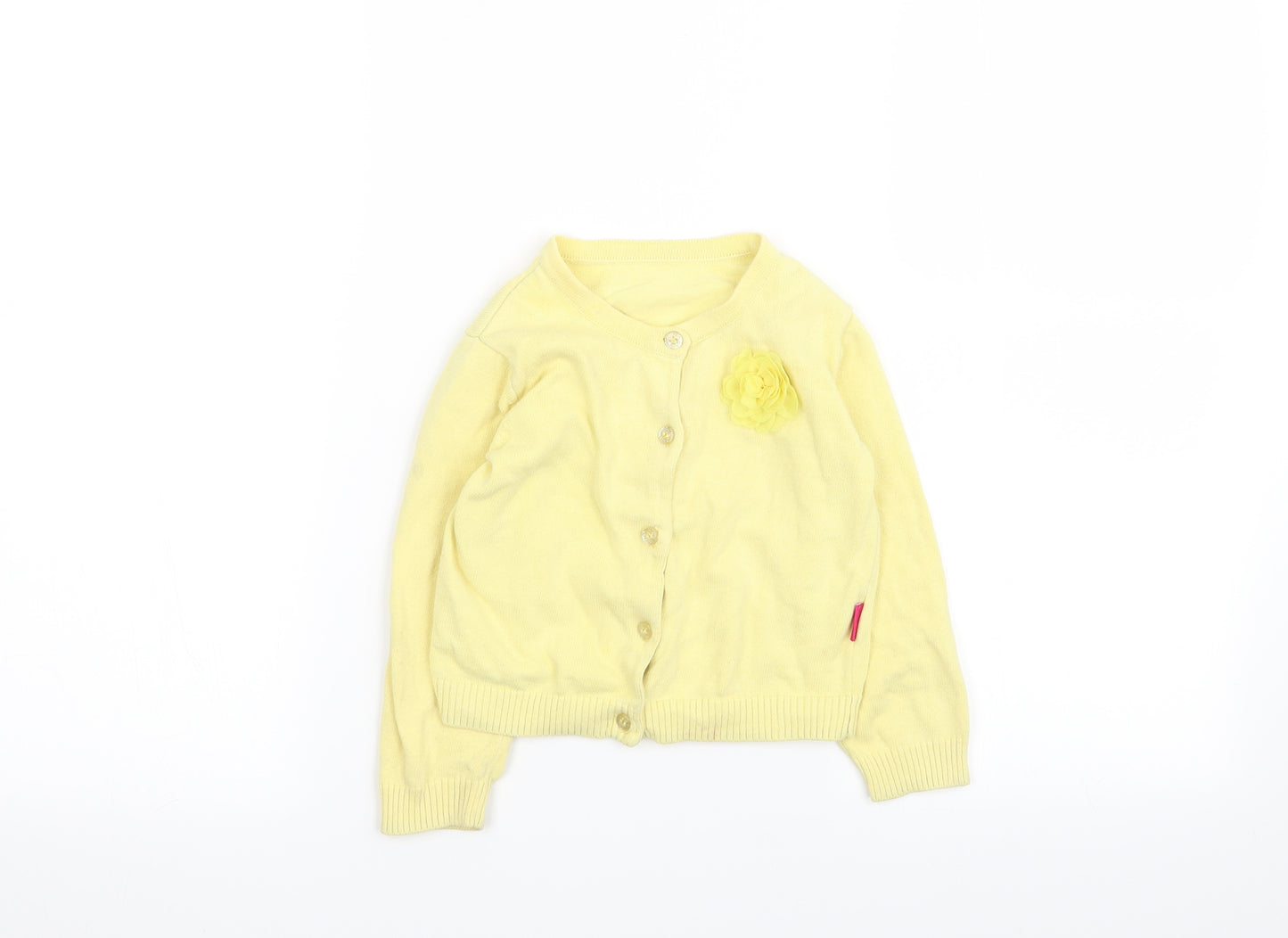 Nutmeg Girls Yellow   Cardigan Jumper Size 3-4 Years