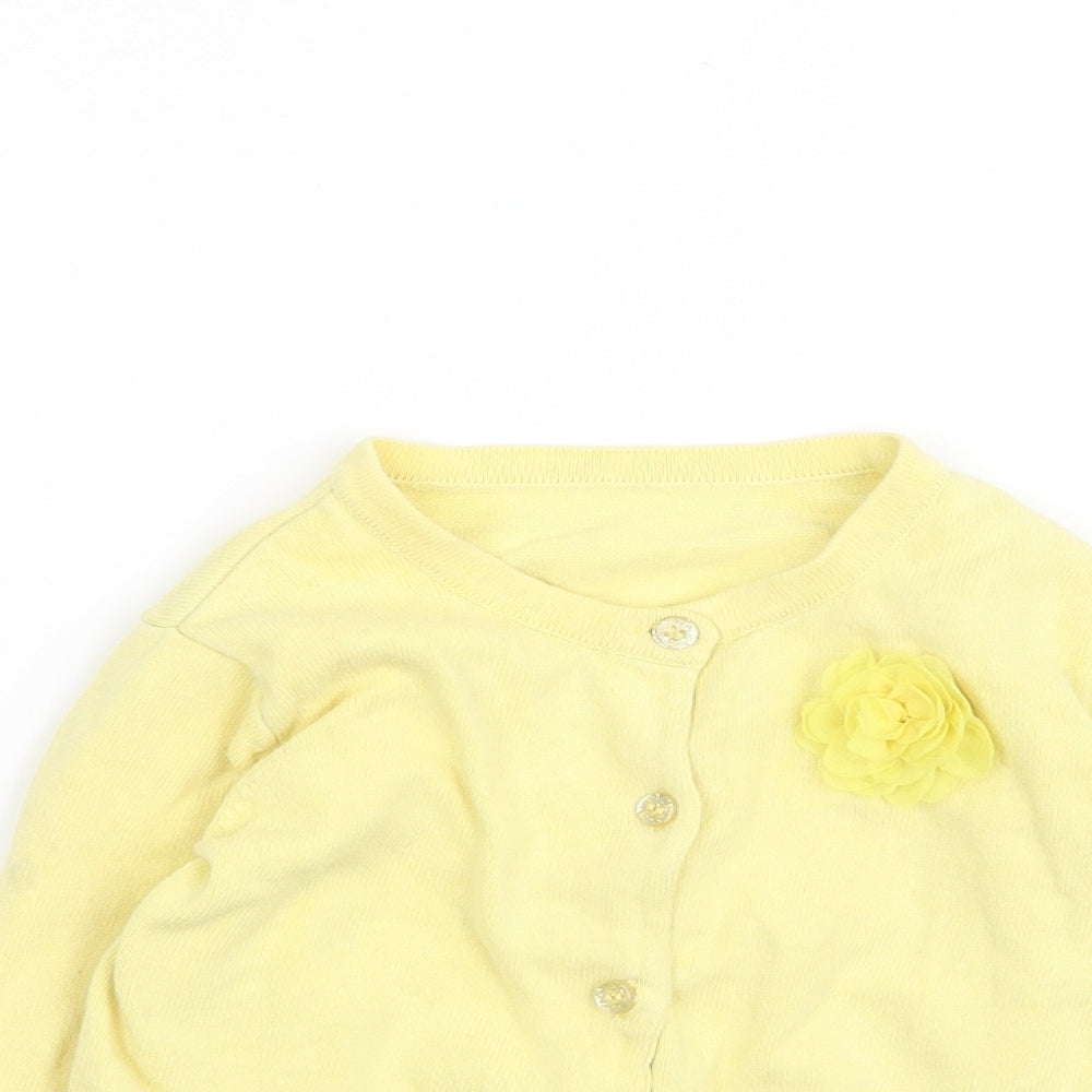 Nutmeg Girls Yellow   Cardigan Jumper Size 3-4 Years