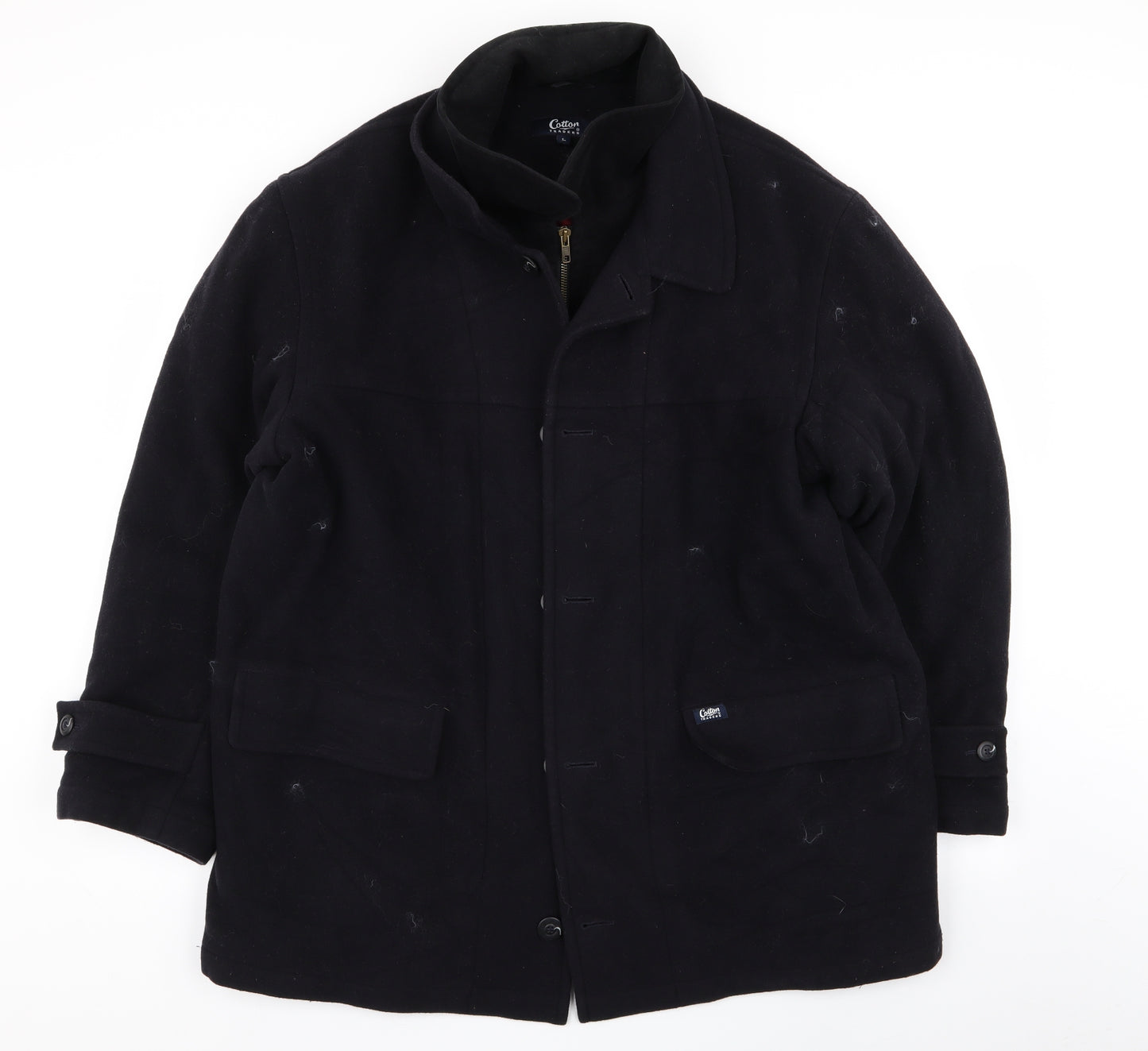 Cotton Traders Mens Black   Overcoat Coat Size L