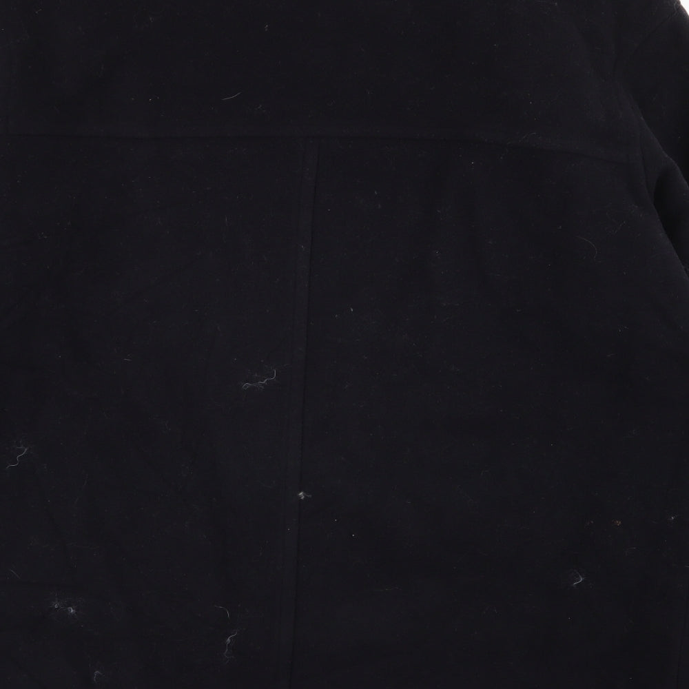 Cotton Traders Mens Black   Overcoat Coat Size L