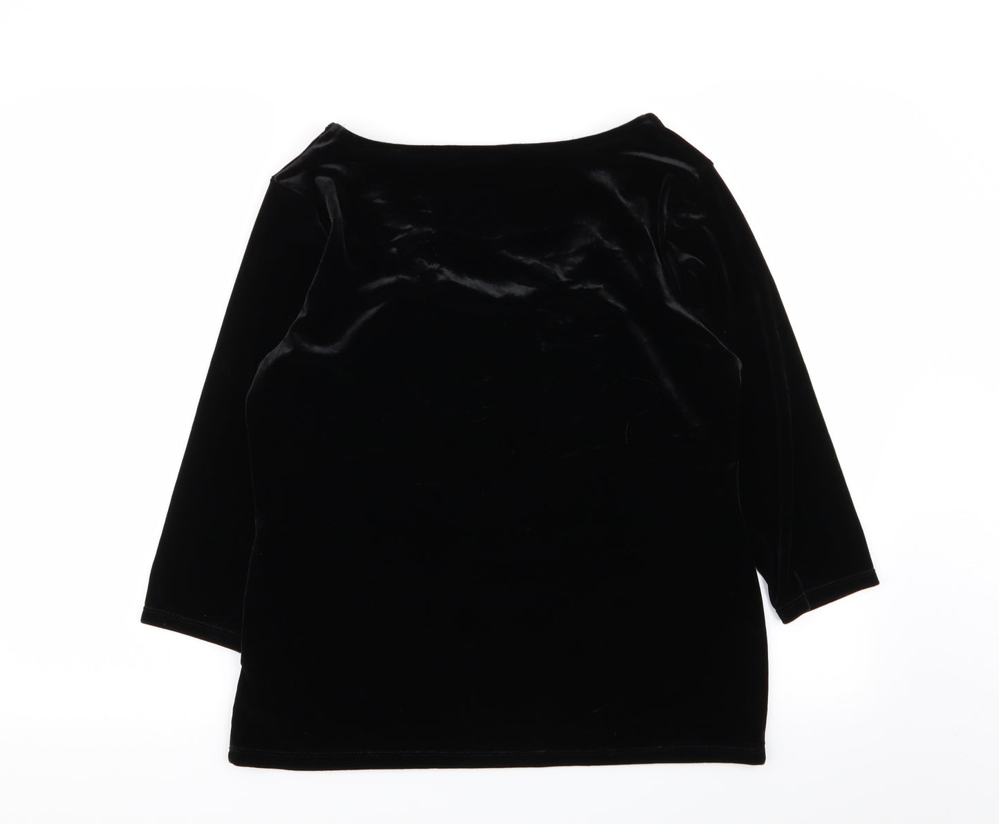 joanne hope Womens Black   Basic T-Shirt Size 14