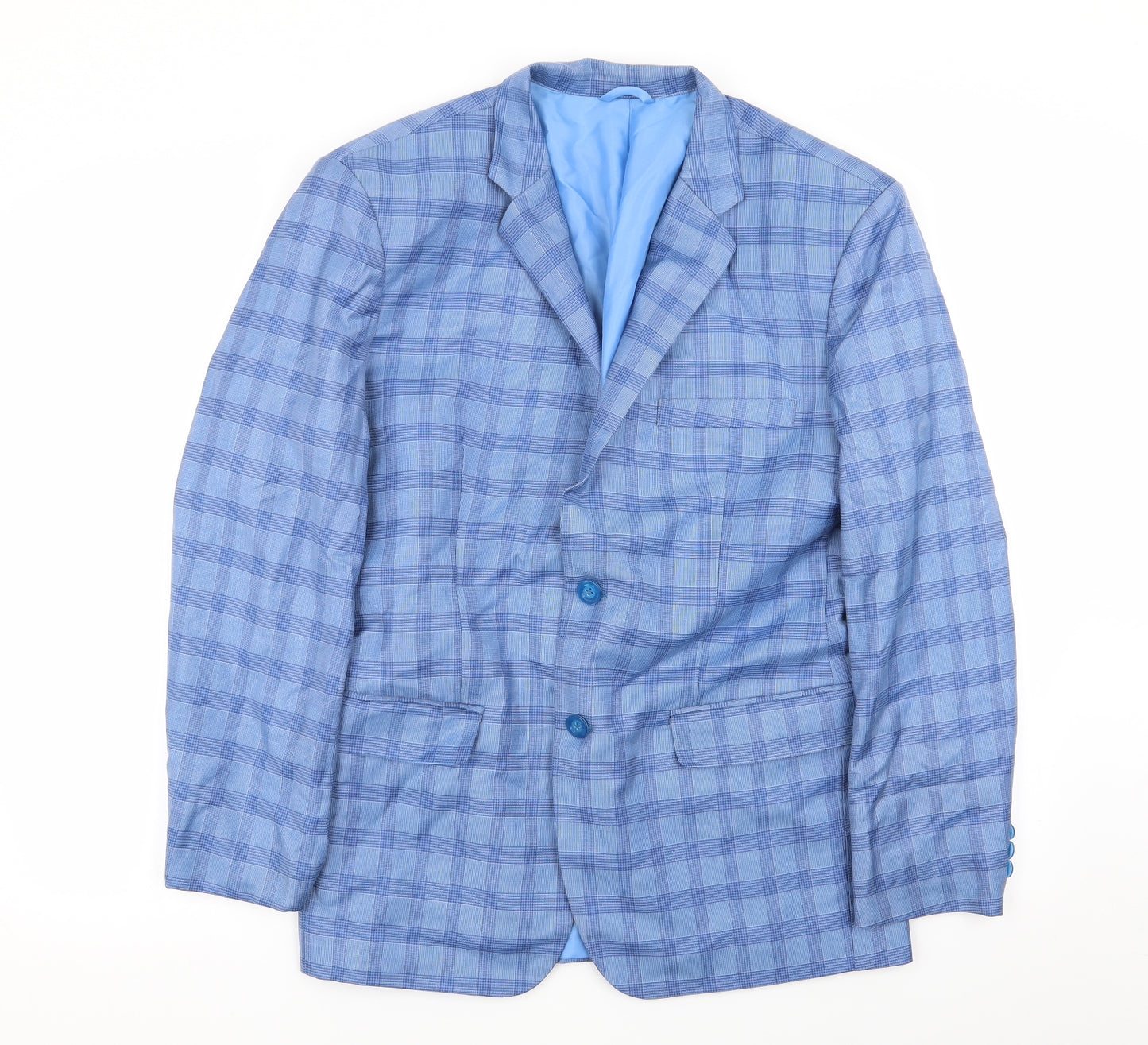 Preworn Mens Blue Check  Jacket Blazer Size 38
