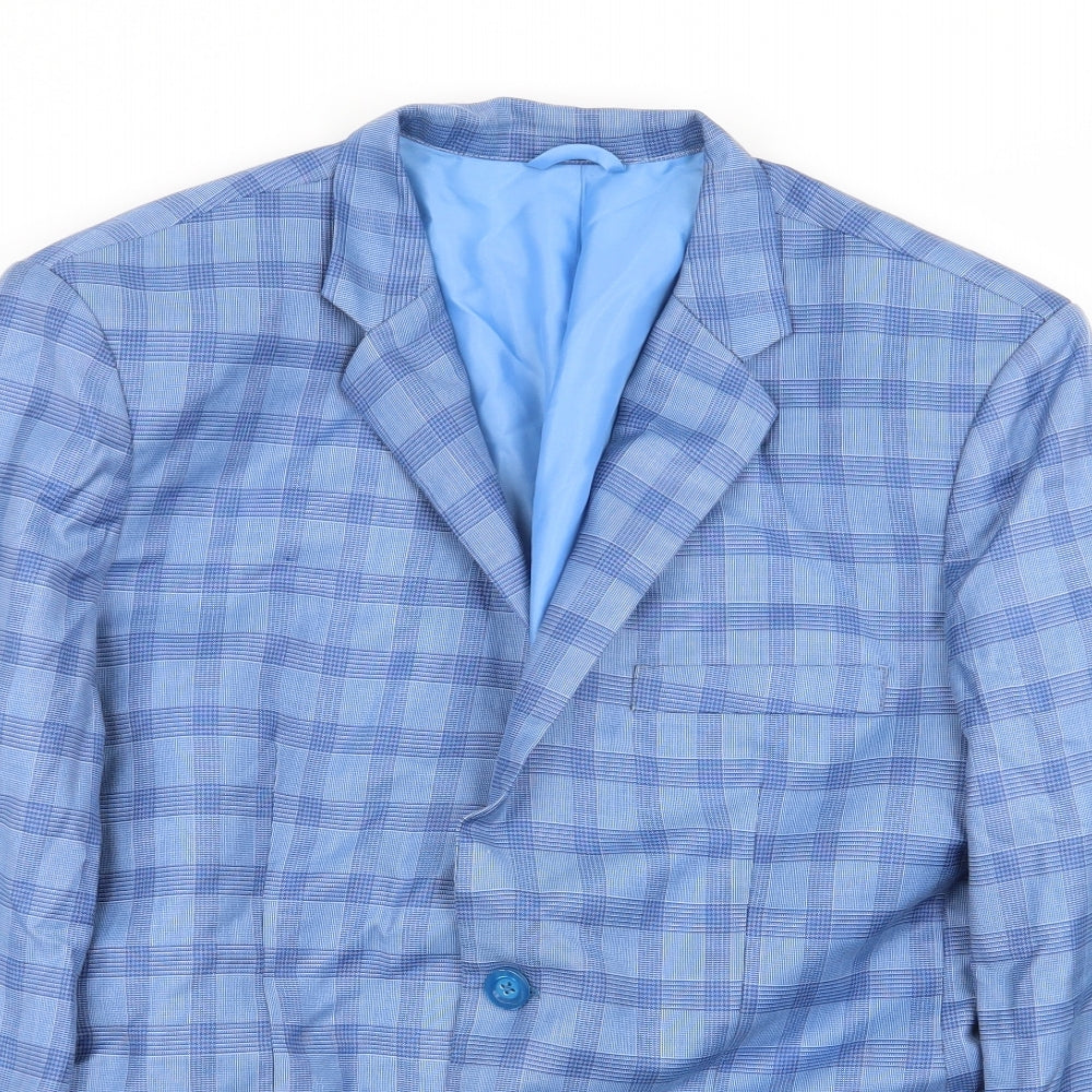 Preworn Mens Blue Check  Jacket Blazer Size 38