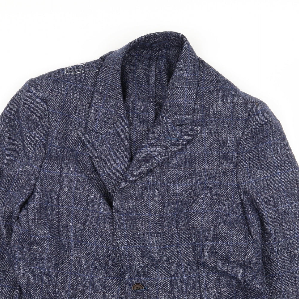 cp menswear Mens Blue Check  Jacket Blazer Size 36