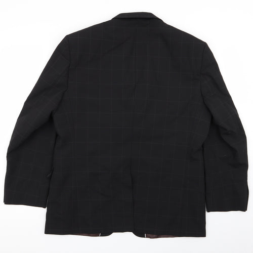 M&S Mens Black Check  Jacket Blazer Size 42