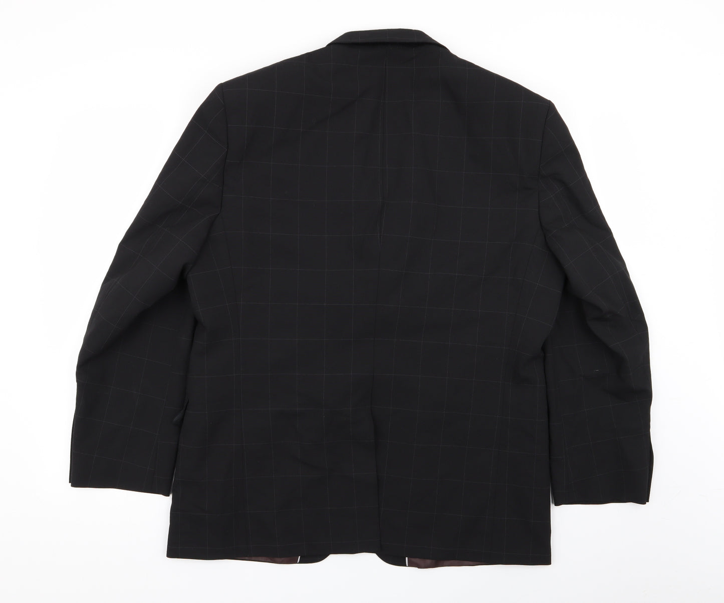 M&S Mens Black Check  Jacket Blazer Size 42