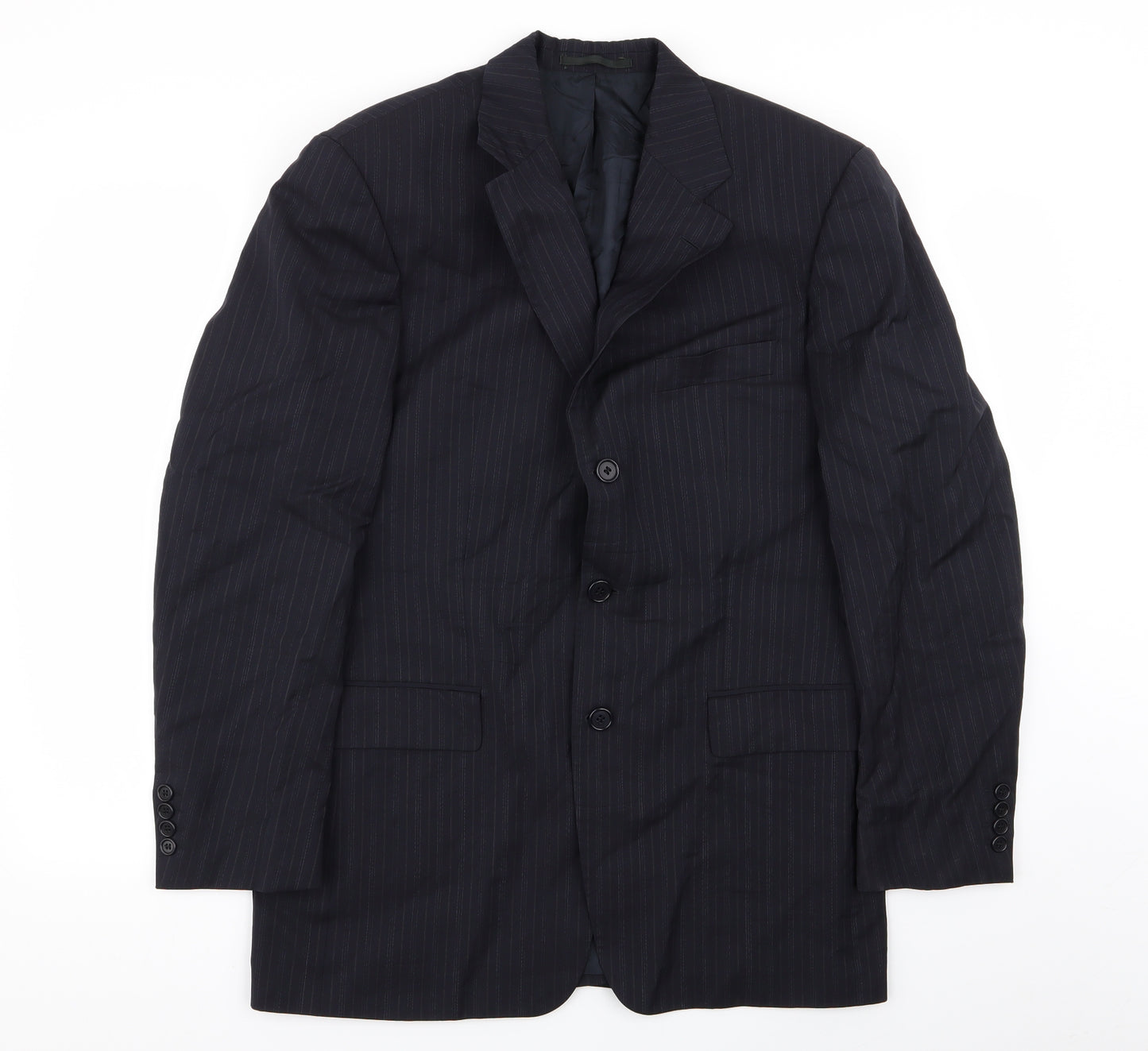 HUGO BOSS Mens Blue Striped  Jacket Blazer Size 48