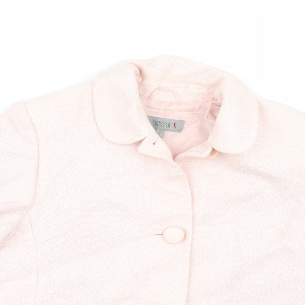 M&S Womens Pink   Jacket Blazer Size 8