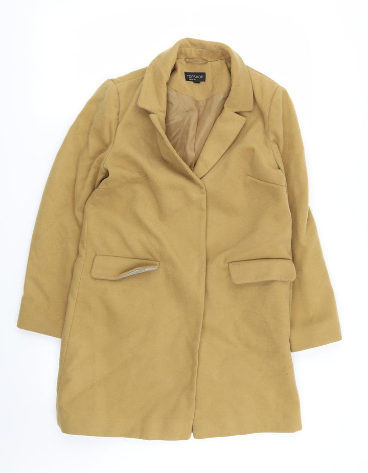 Topshop Womens Yellow   Overcoat Coat Size 6