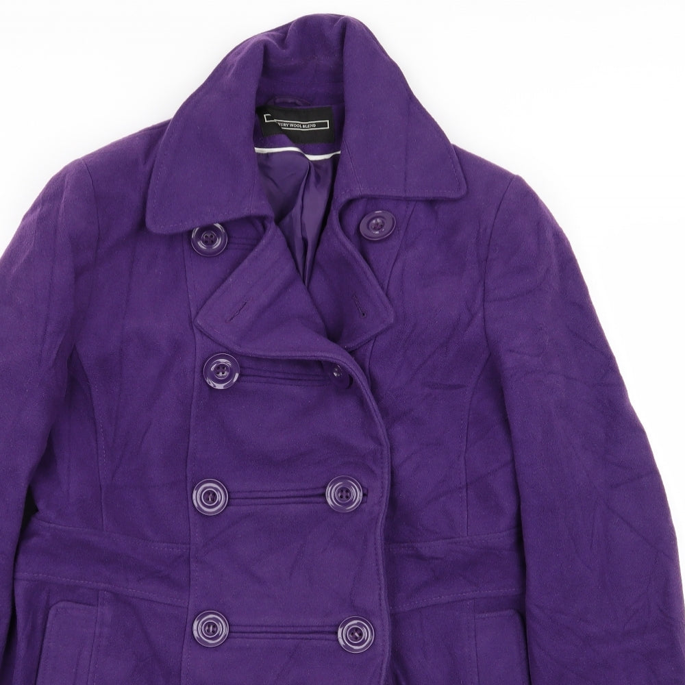 BHS Womens Purple   Overcoat Coat Size 10