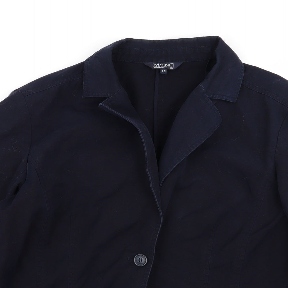 Maine Womens Blue   Jacket Blazer Size 18