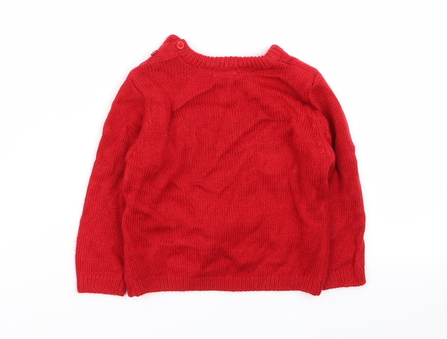 lullaby Girls Red   Pullover Jumper Size 9-12 Months  - Christmas Jumper