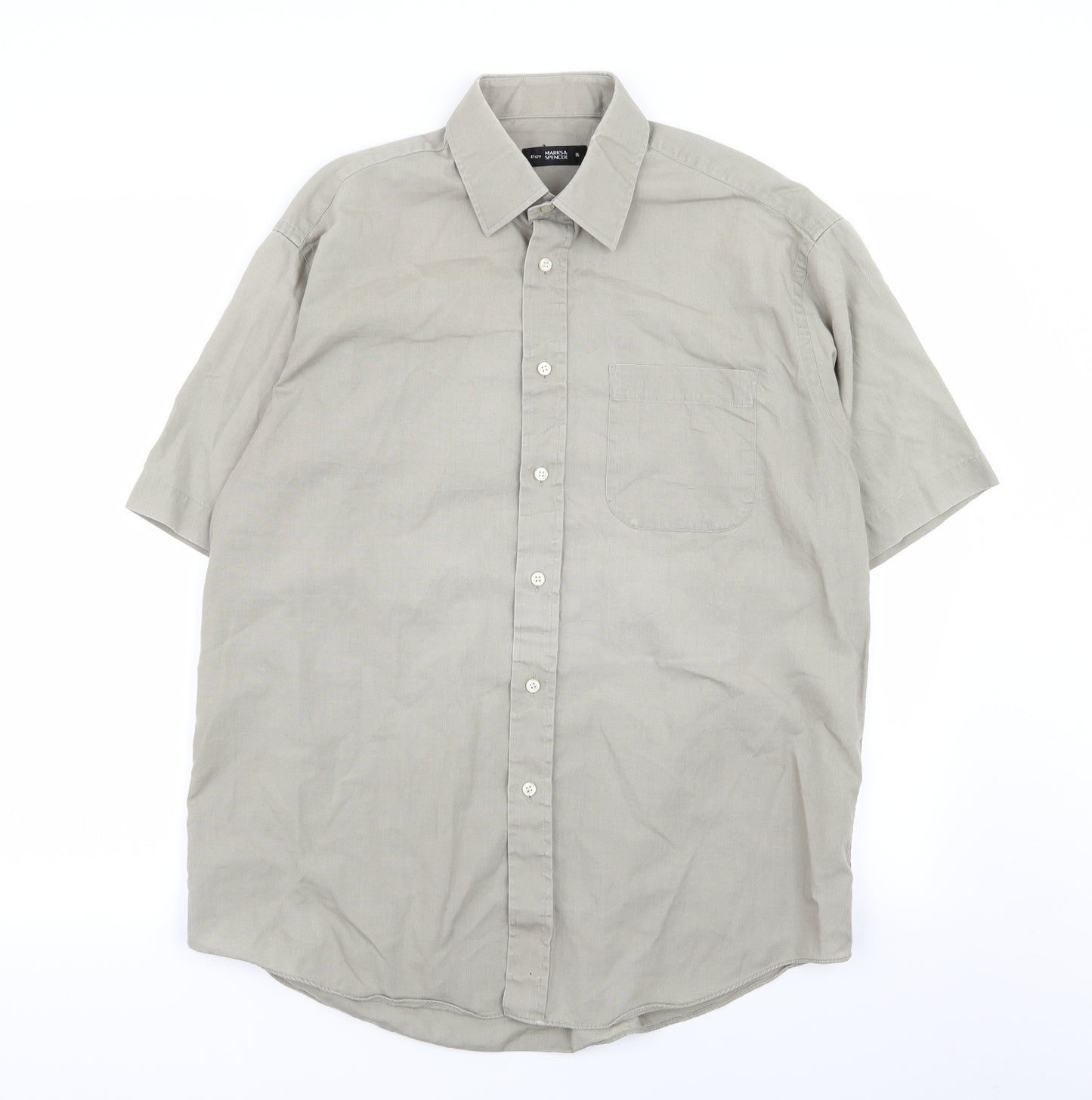 M&S Mens Grey    Dress Shirt Size 16