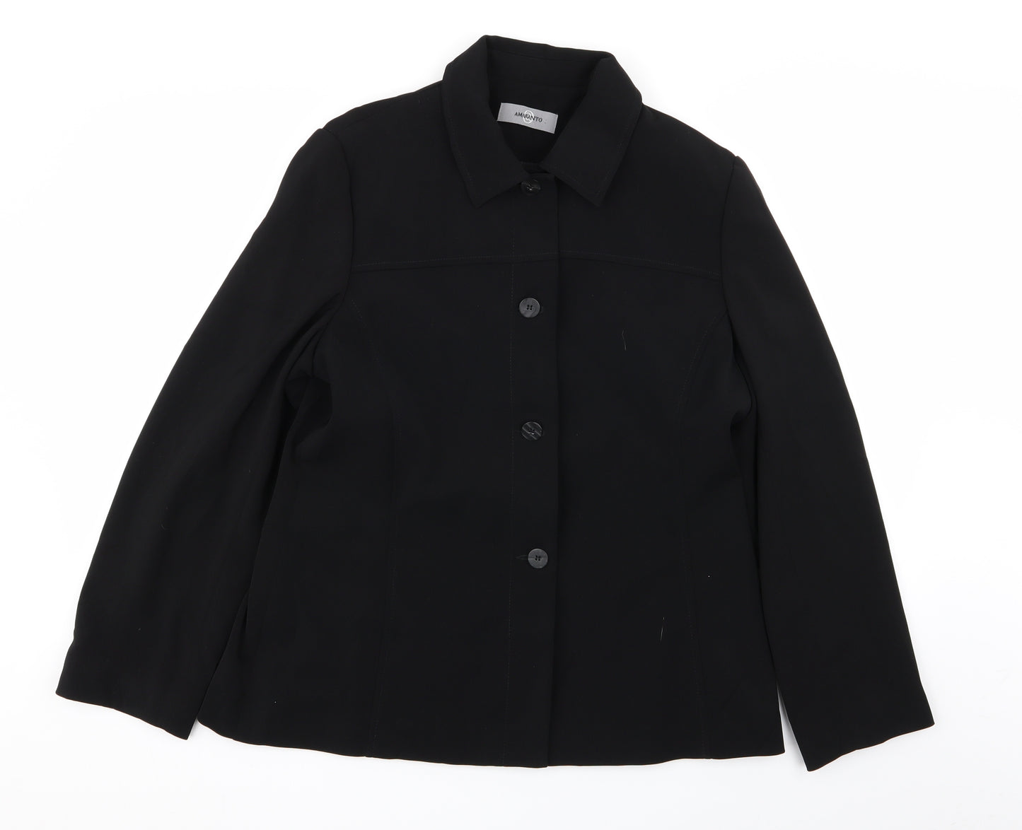 AMARANTO Womens Black   Jacket Blazer Size 16