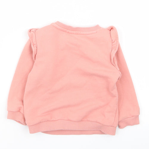 fred flo Girls Pink   Pullover Jumper Size 6-9 Months