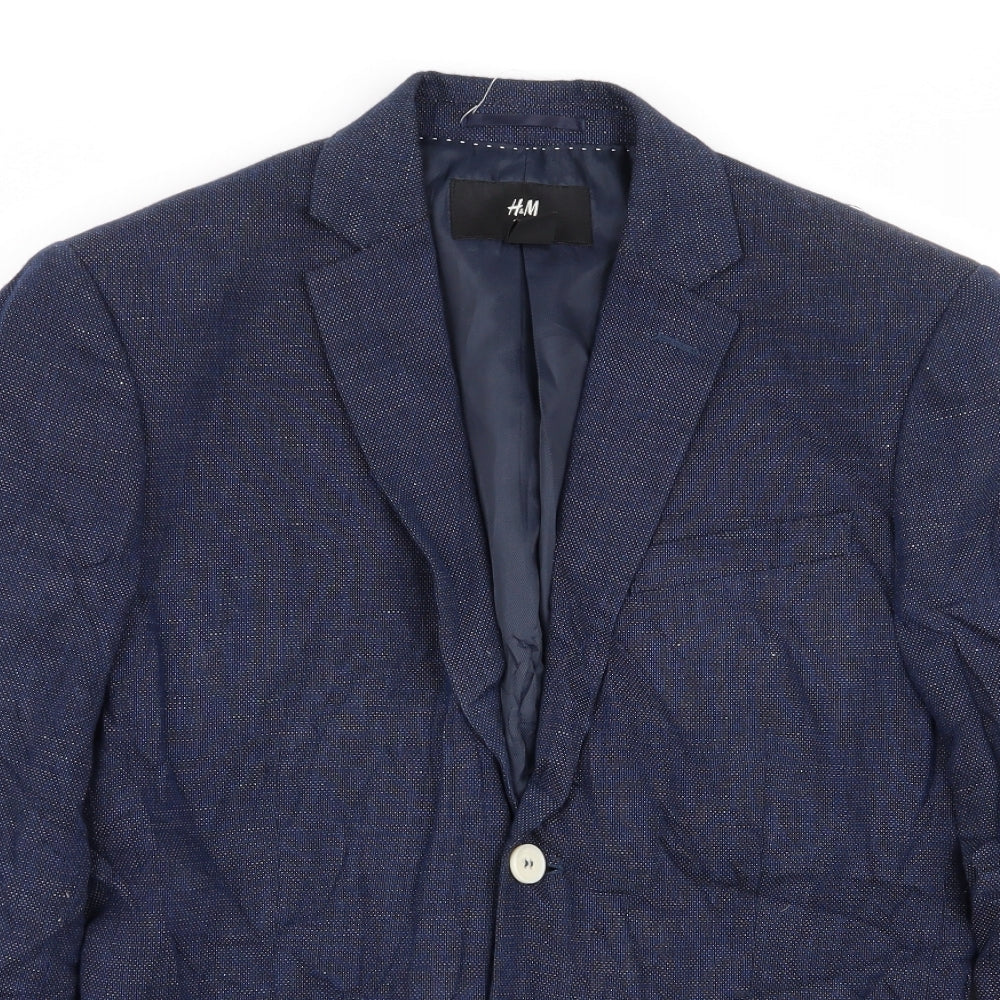 H&M Mens Blue   Jacket Blazer Size 36
