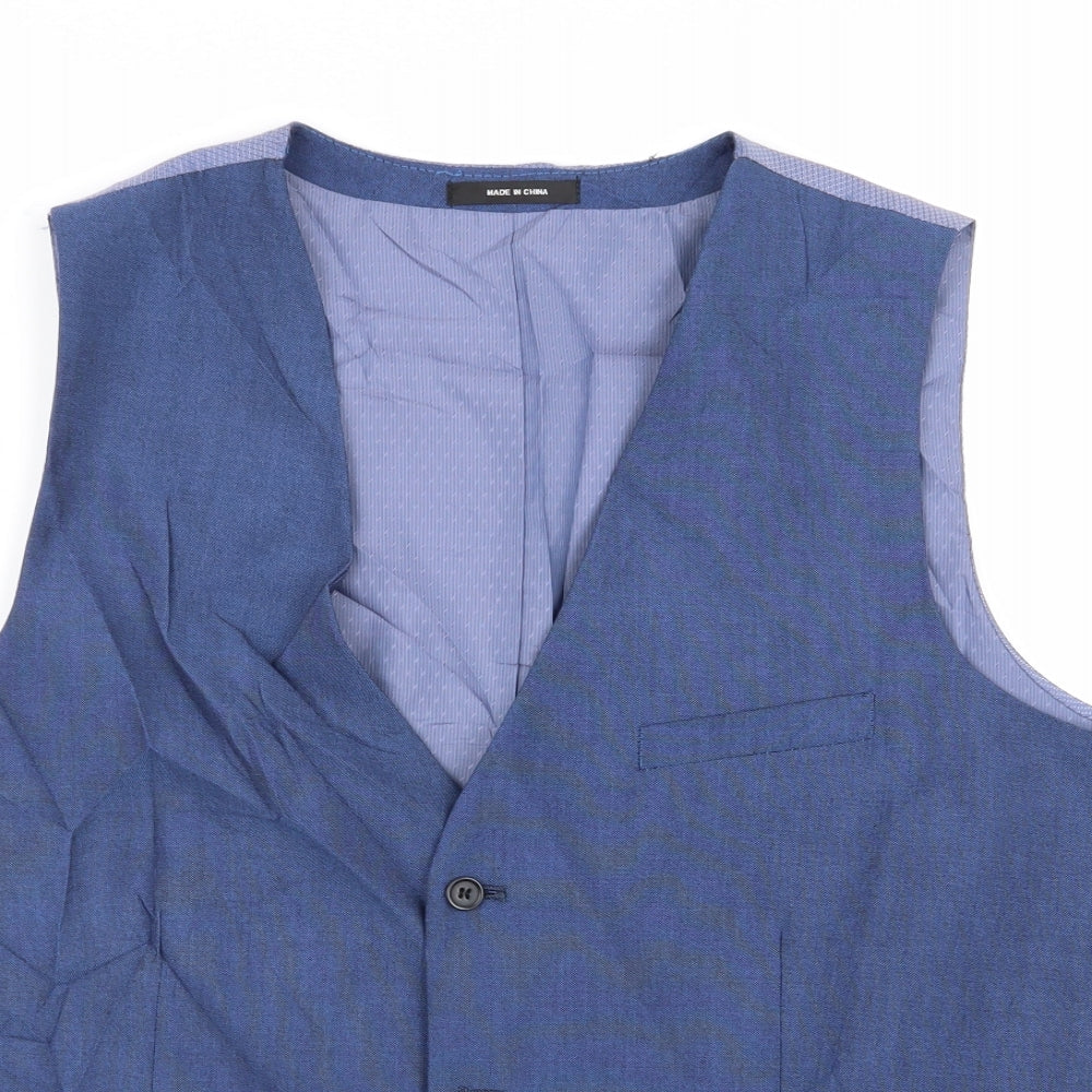 Cedar Wood State Mens Blue   Jacket Suit Waistcoat Size XL