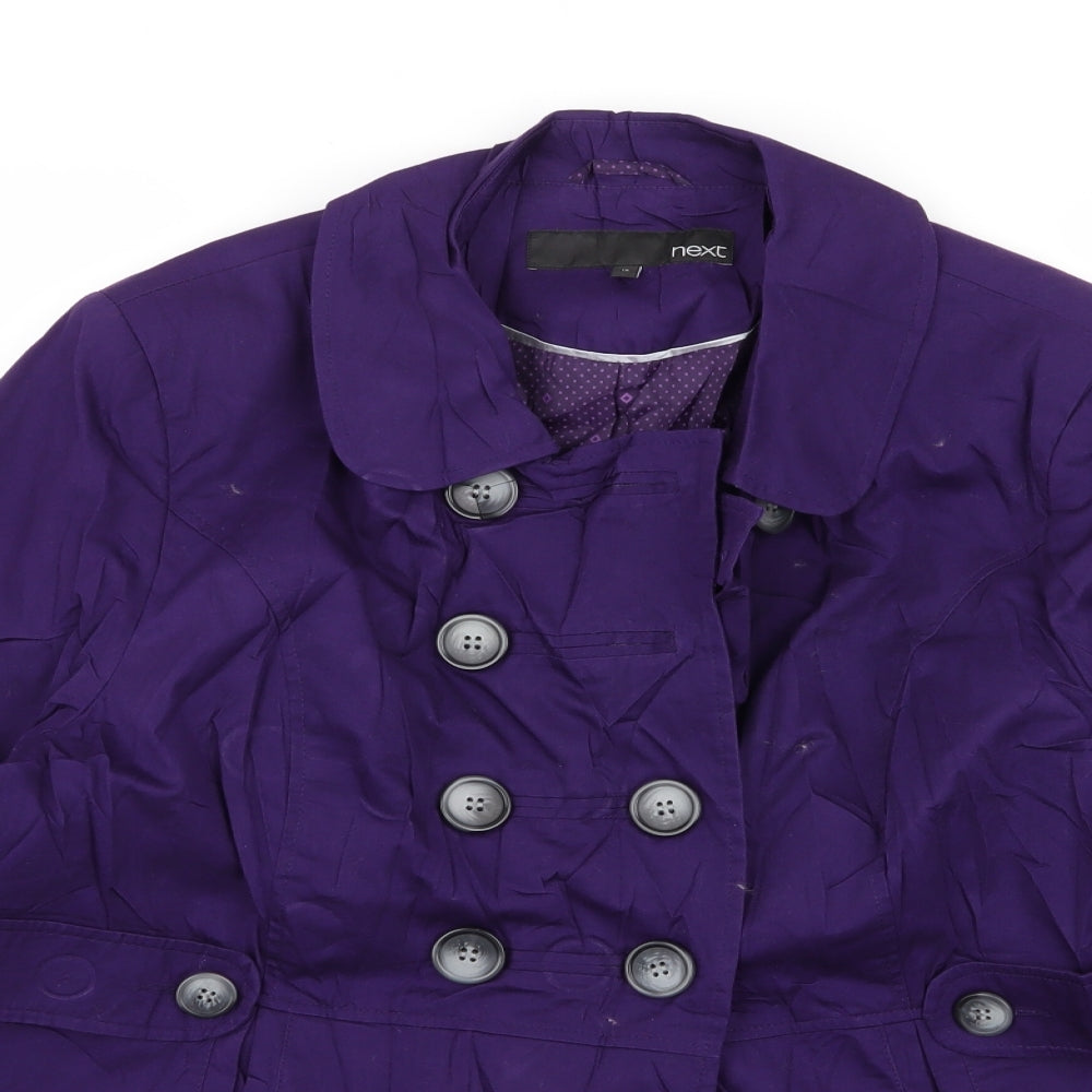 NEXT Womens Purple   Overcoat Coat Size 18