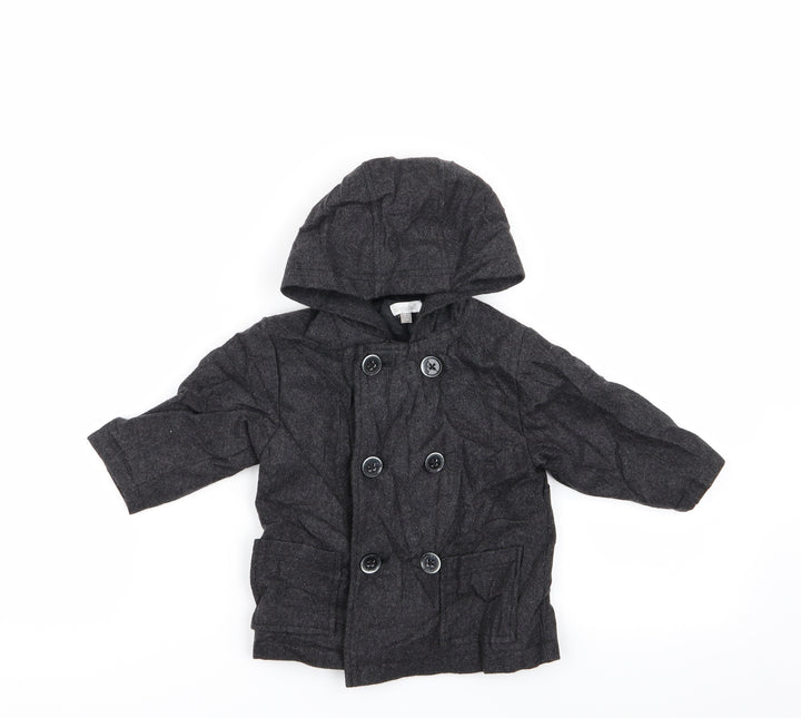 absorbs Boys Grey Basic Coat Coat Size 12 Months