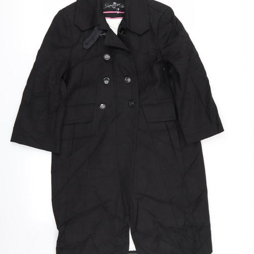 Signature Womens Black   Overcoat Coat Size 8