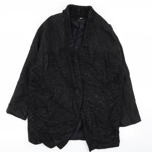 Topshop Womens Black   Overcoat Coat Size 8