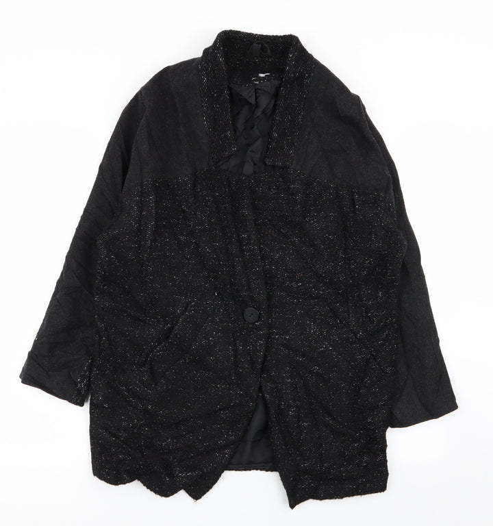 Topshop Womens Black Overcoat Coat Size 8