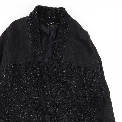 Topshop Womens Black   Overcoat Coat Size 8