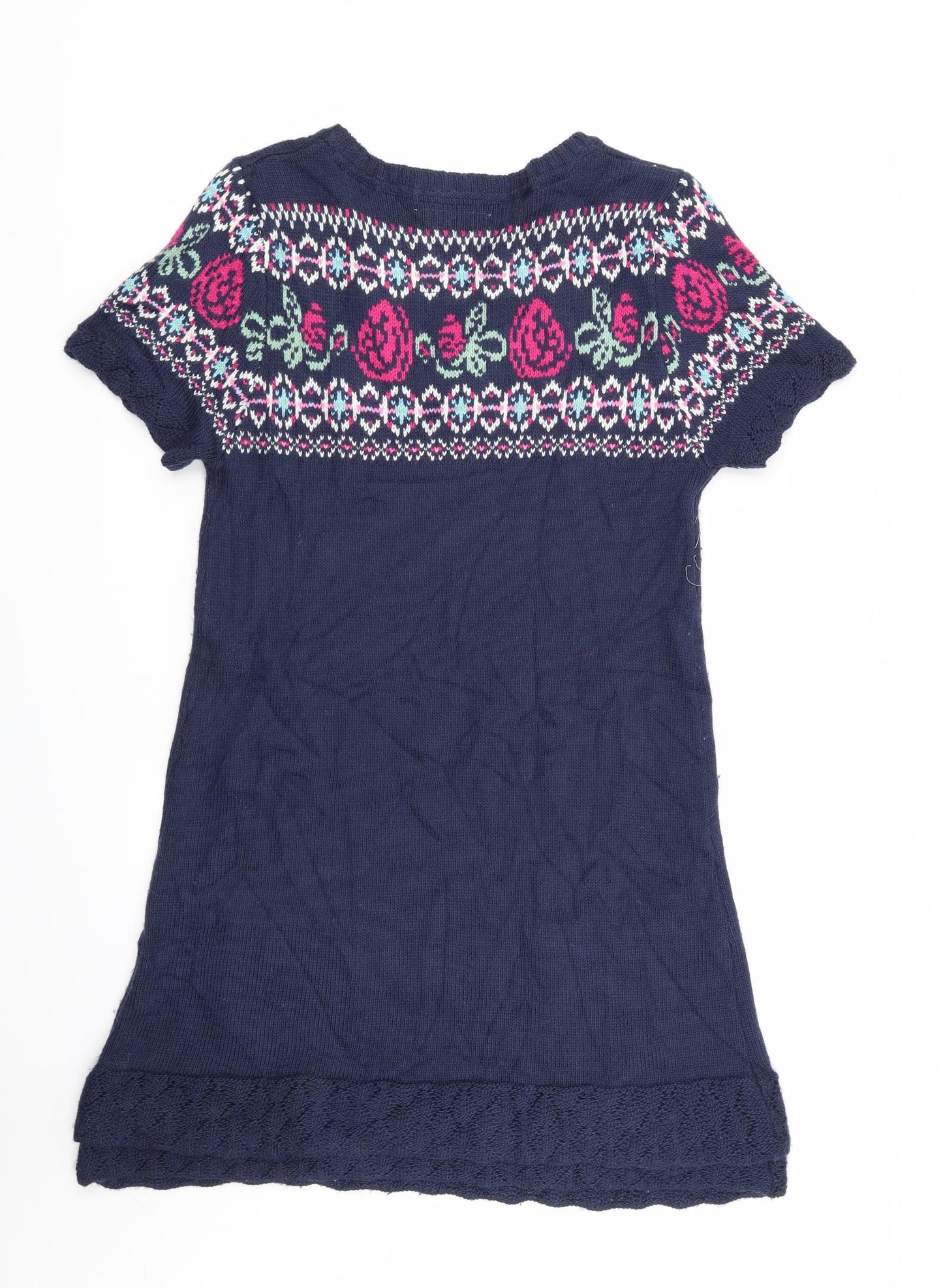 Falmer Heritage Womens Blue Geometric  Jumper Dress  Size 14