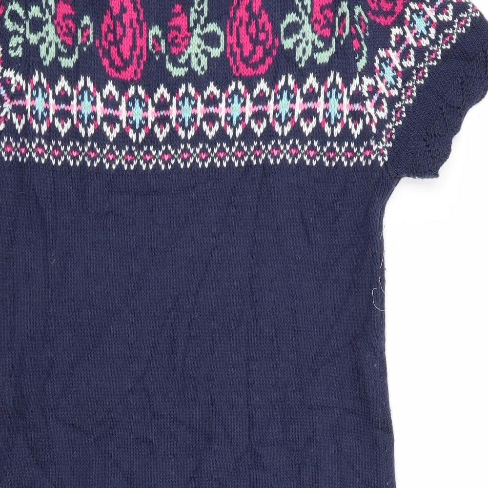 Falmer Heritage Womens Blue Geometric  Jumper Dress  Size 14