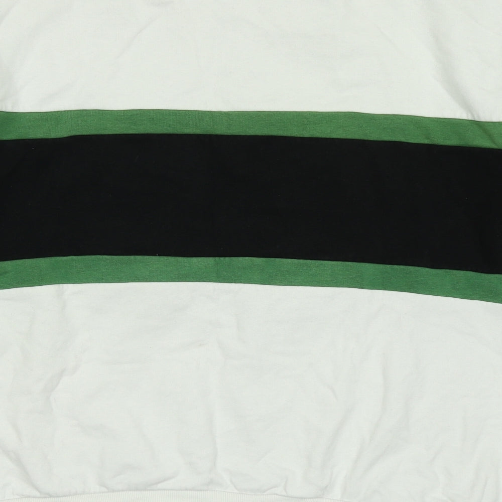 New Look Mens White Striped  Pullover Sweatshirt Size M