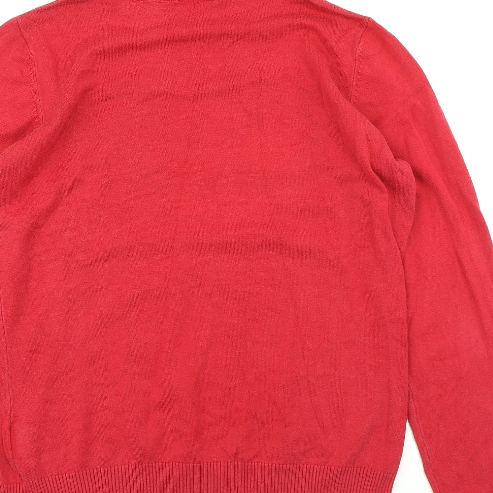 Bpc Mens Red  Knit Pullover Jumper Size M