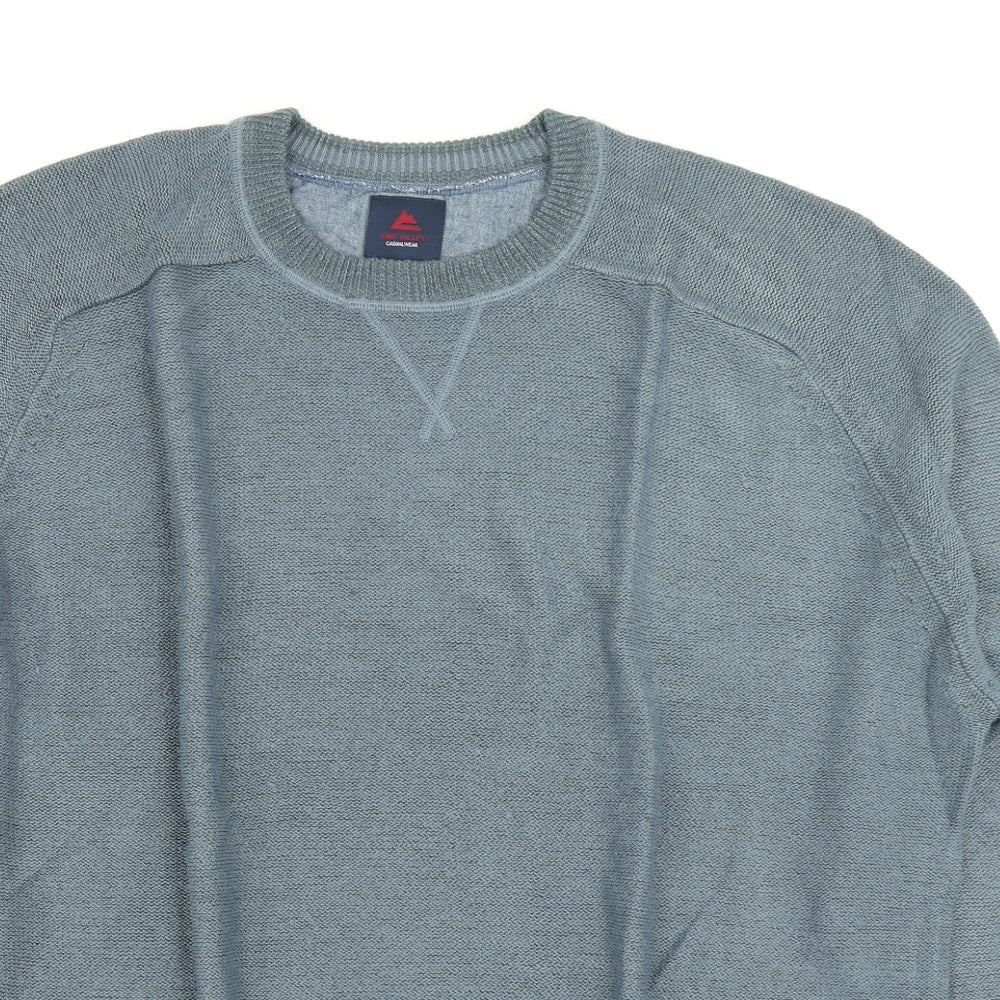 One Valley Mens Blue  Knit Pullover Jumper Size XL
