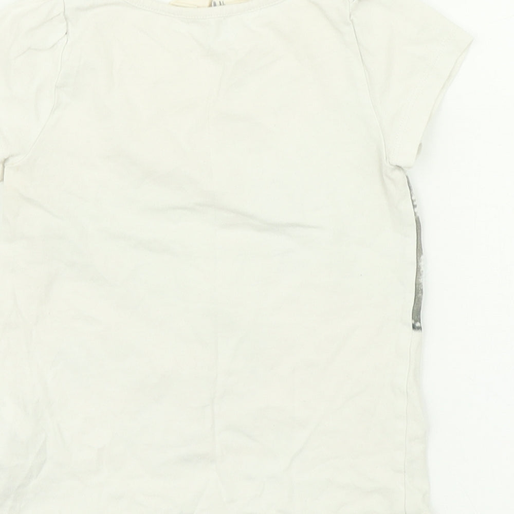 H&M Girls White   Basic T-Shirt Size 3-4 Years