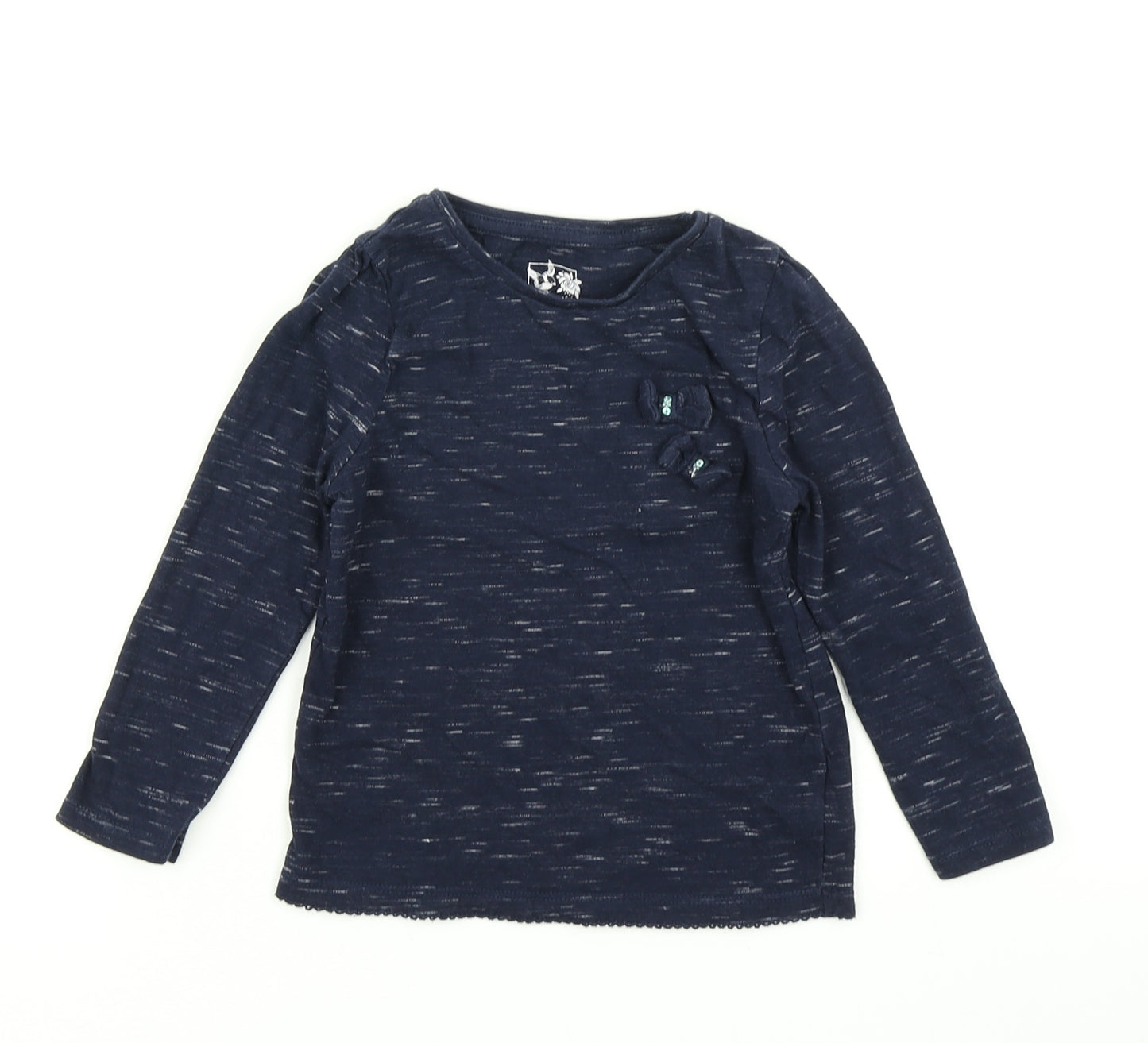 F&F Girls Blue Striped  Basic T-Shirt Size 3-4 Years