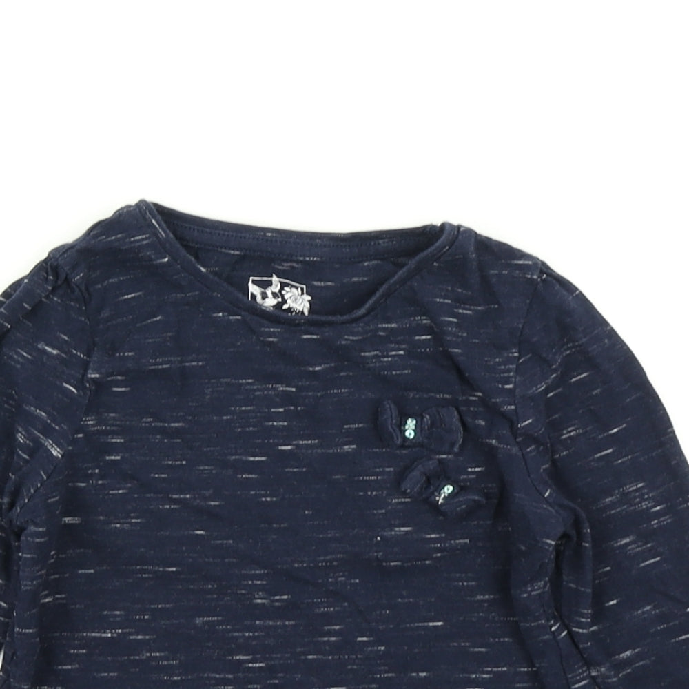 F&F Girls Blue Striped  Basic T-Shirt Size 3-4 Years