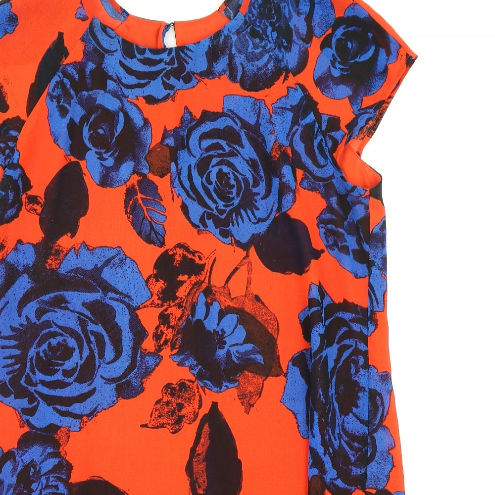 River Island Womens Orange Floral  A-Line  Size 16