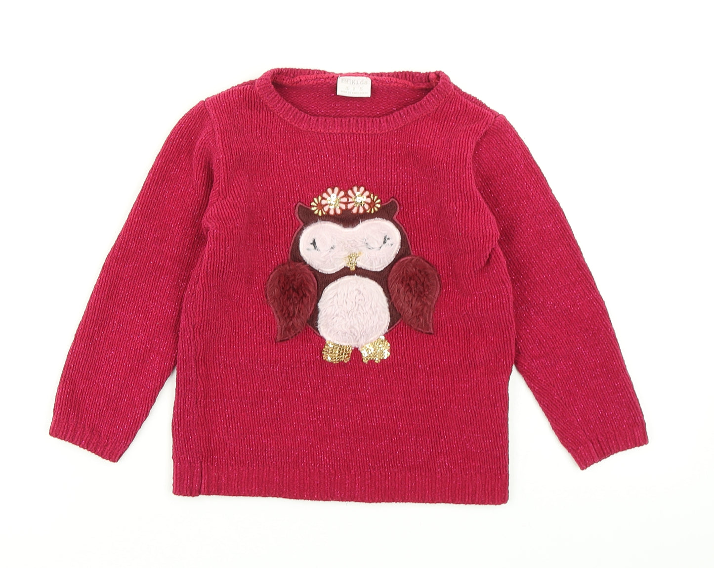 F&F Girls Pink   Pullover Jumper Size 3-4 Years