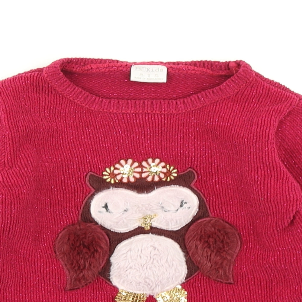 F&F Girls Pink   Pullover Jumper Size 3-4 Years