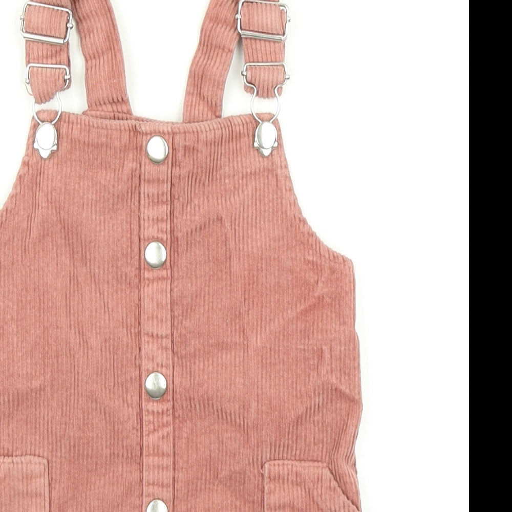 Denim Co Girls Pink  Corduroy Pinafore/Dungaree Dress  Size 3-4 Years