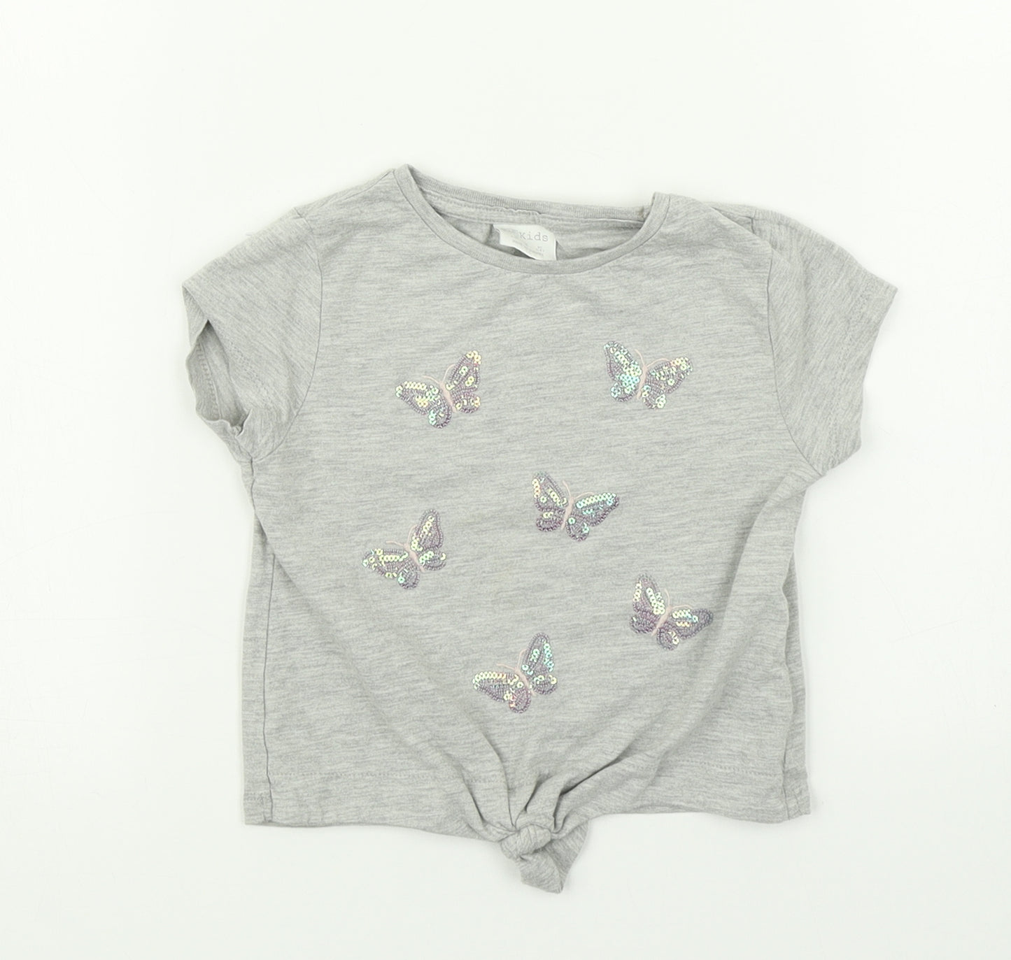 F&F Girls Grey   Basic T-Shirt Size 3-4 Years