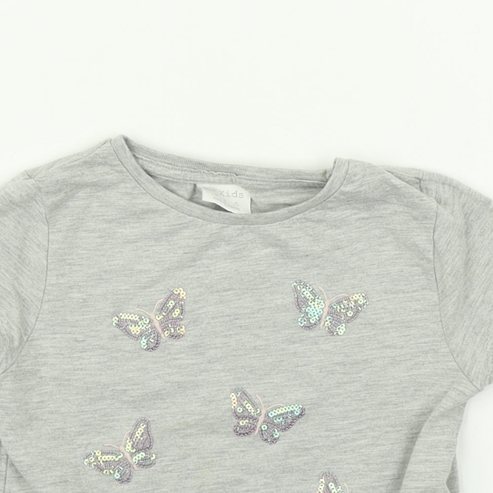 F&F Girls Grey   Basic T-Shirt Size 3-4 Years