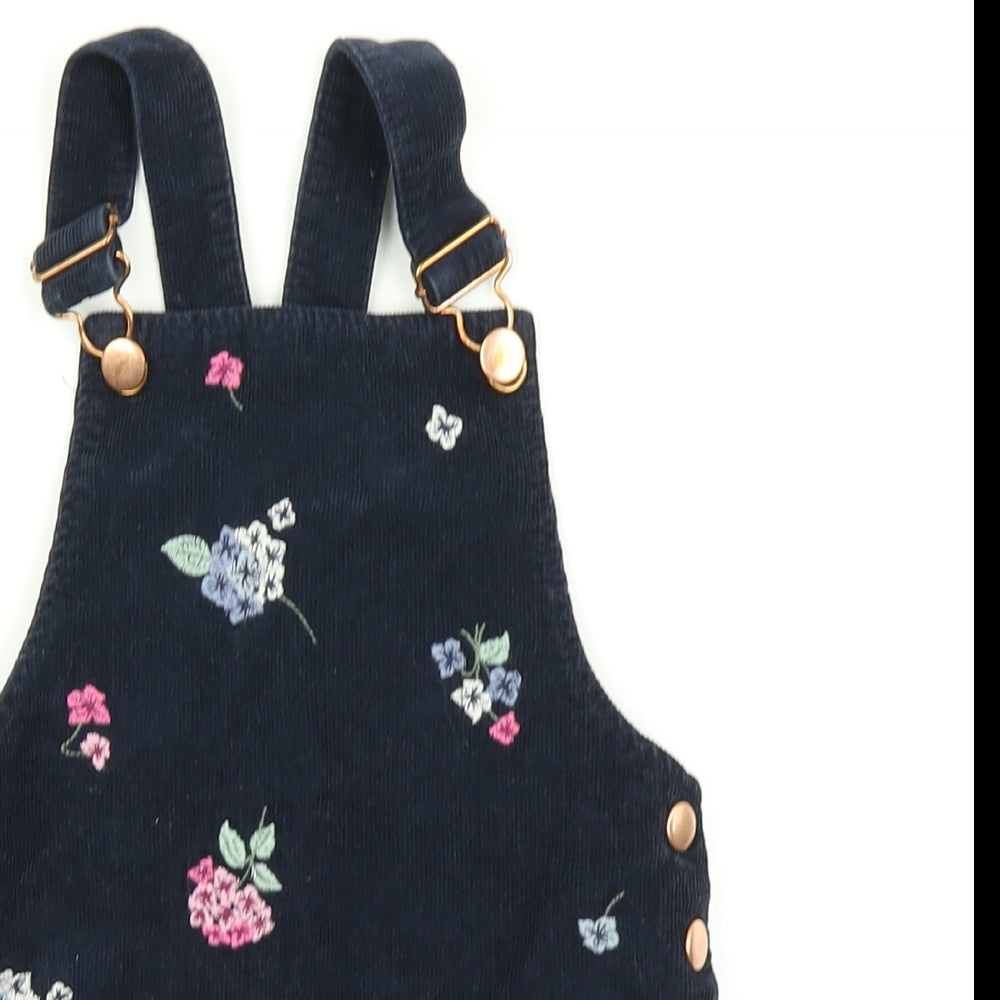 F&F Girls Blue  Corduroy Pinafore/Dungaree Dress  Size 3-4 Years
