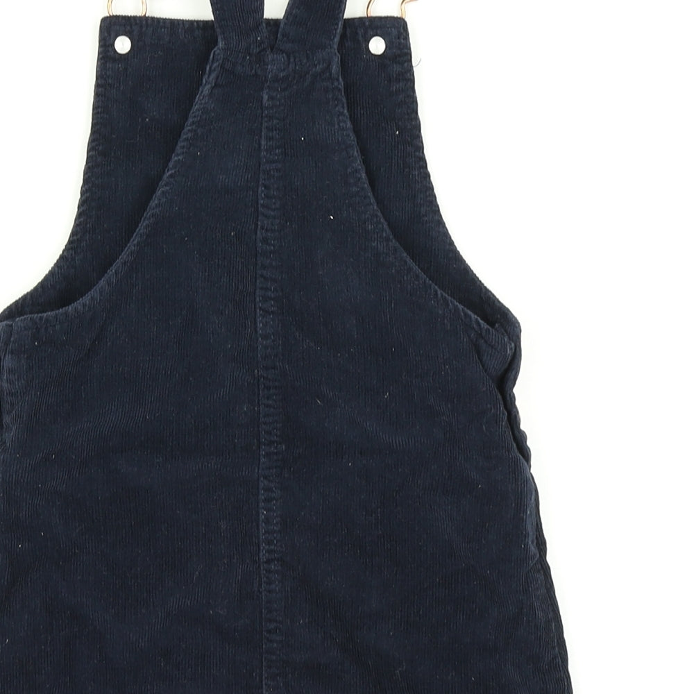 F&F Girls Blue  Corduroy Pinafore/Dungaree Dress  Size 3-4 Years