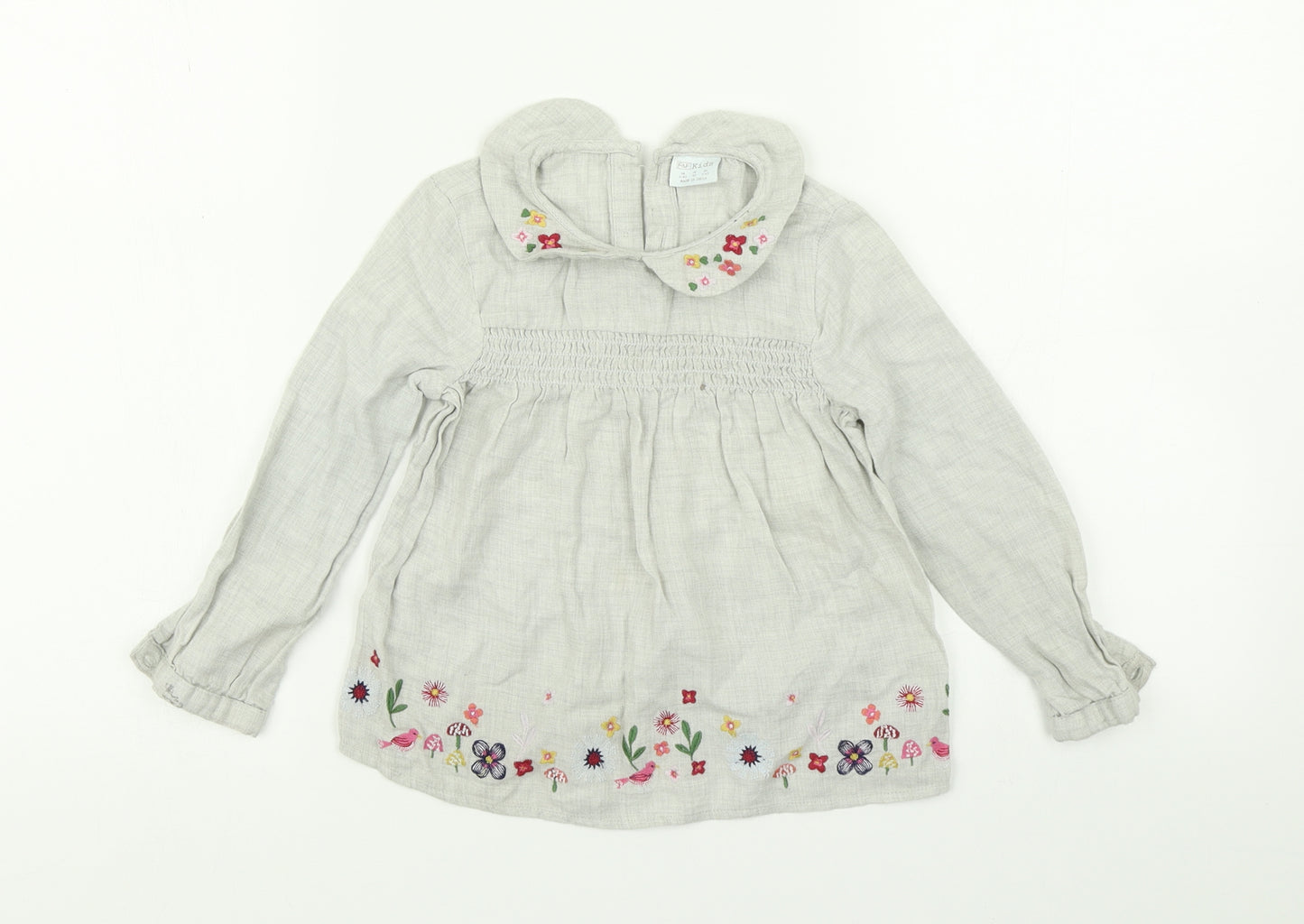 F&F Girls Grey   Basic Blouse Size 3-4 Years