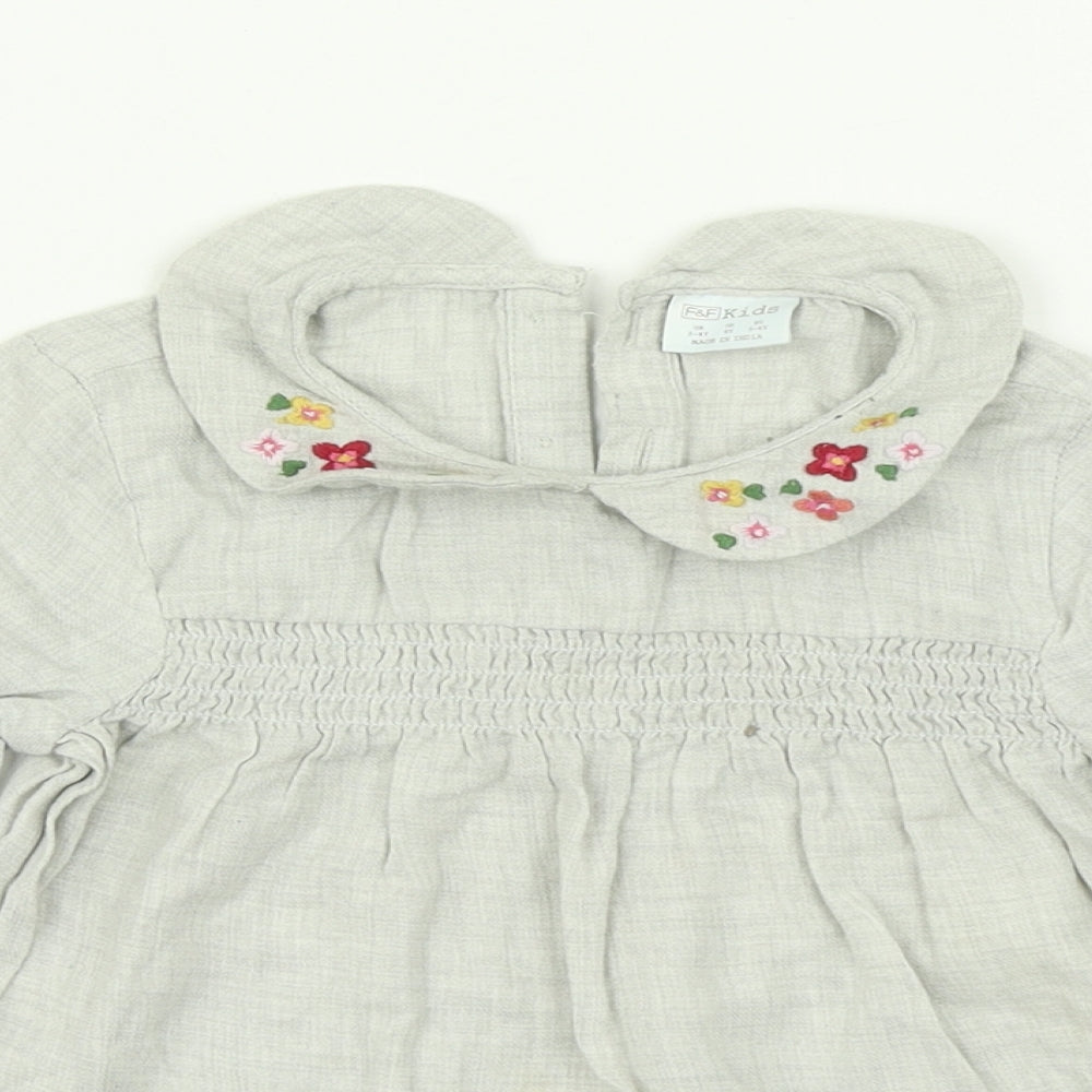 F&F Girls Grey   Basic Blouse Size 3-4 Years