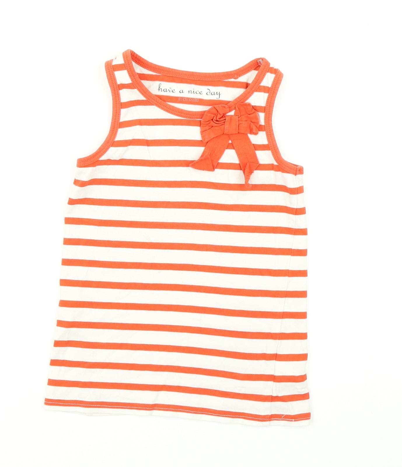 NEXT Girls Red Striped  Basic Tank Size 5 Years