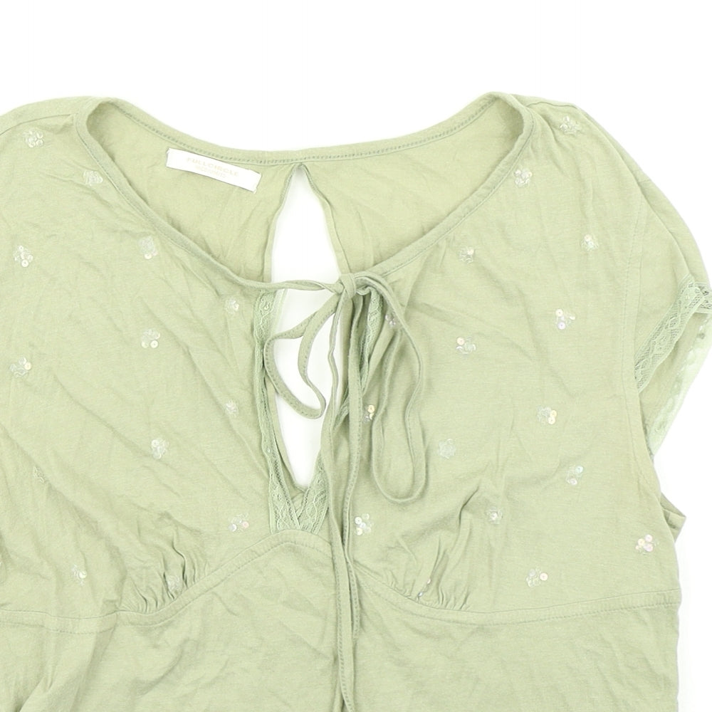 Full Cicle Womens Green   Basic T-Shirt Size 12