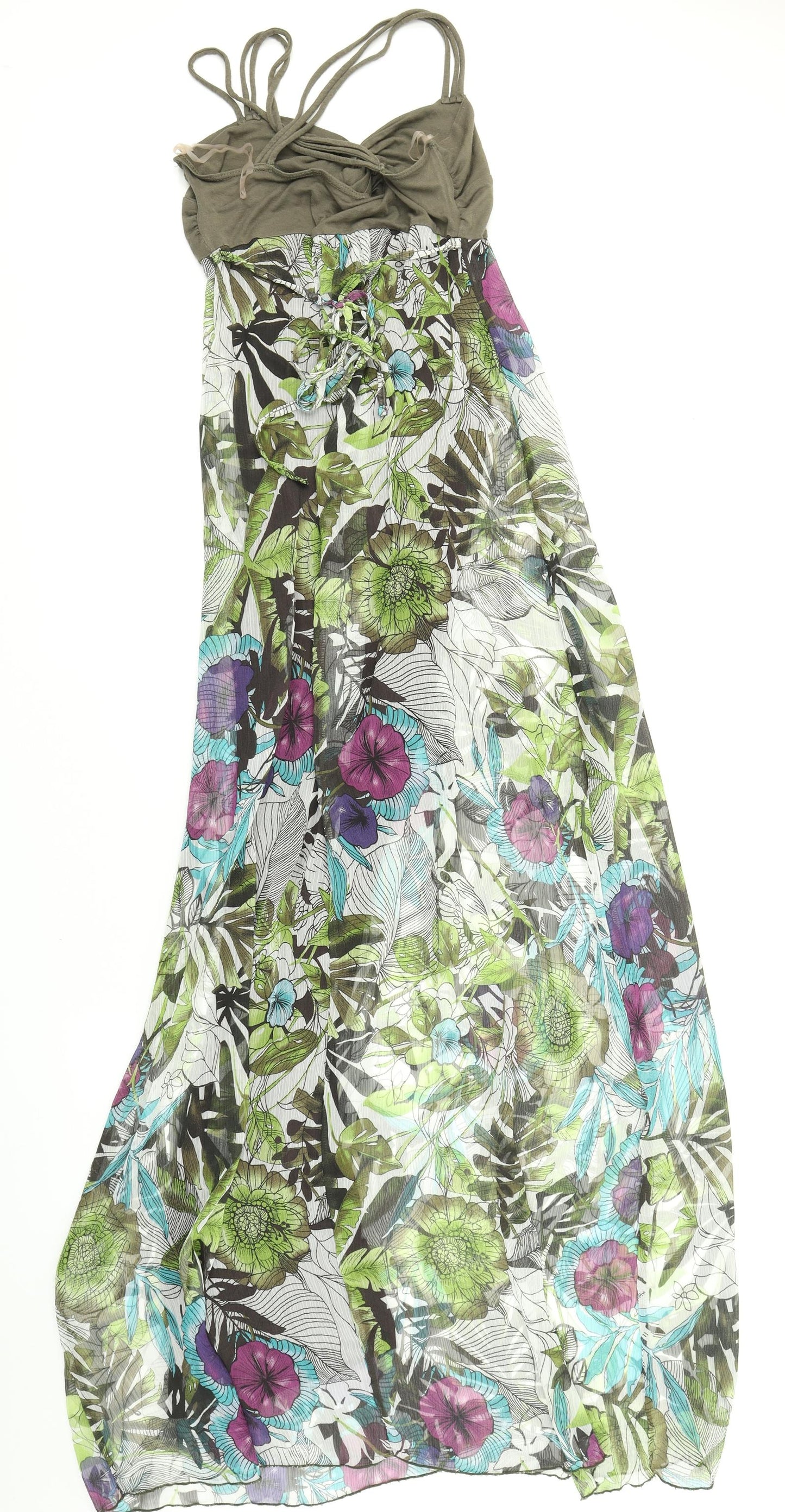 Jane Norman Womens Green Floral  Maxi  Size 12