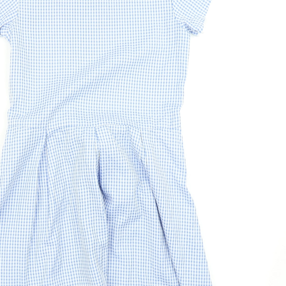 TU Girls Blue Check  Skater Dress  Size 9 Years